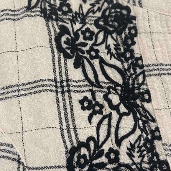 Zara Floral Embroidered Plaid Tunic Dress - Picture 3 of 5